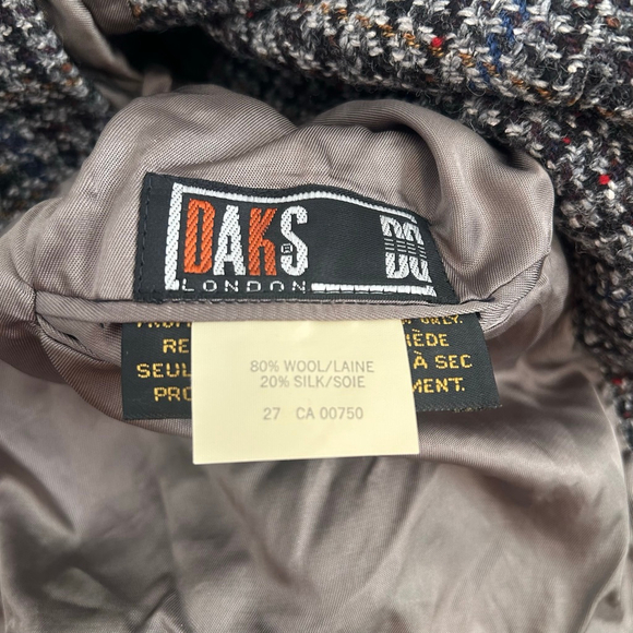 Vintage Daks Wool Silk Houndstooth Oversized Blazer Size Medium - Picture 13 of 15